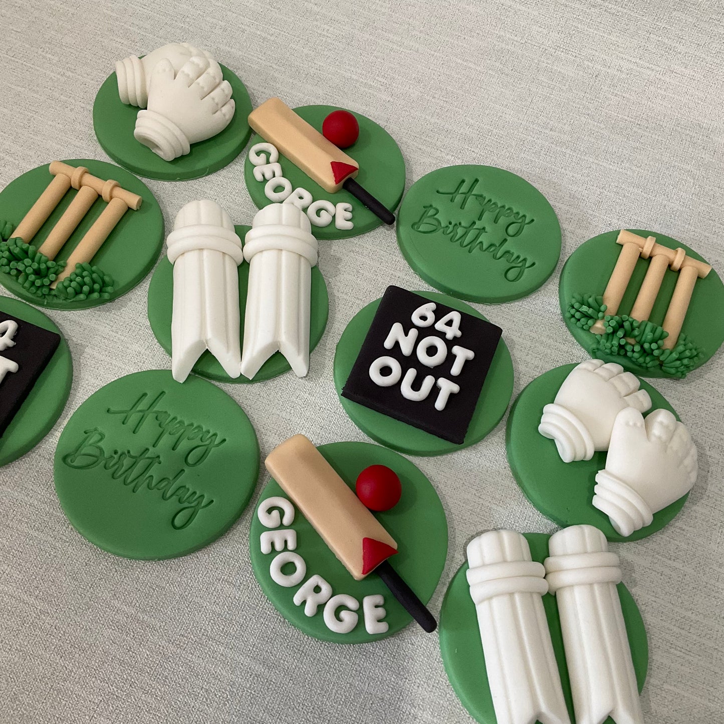 Edible cricket theme cupcake toppers