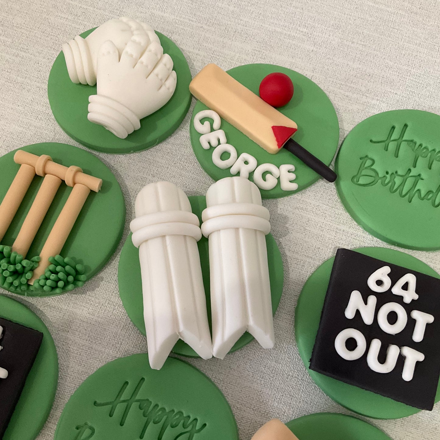 Edible cricket theme cupcake toppers