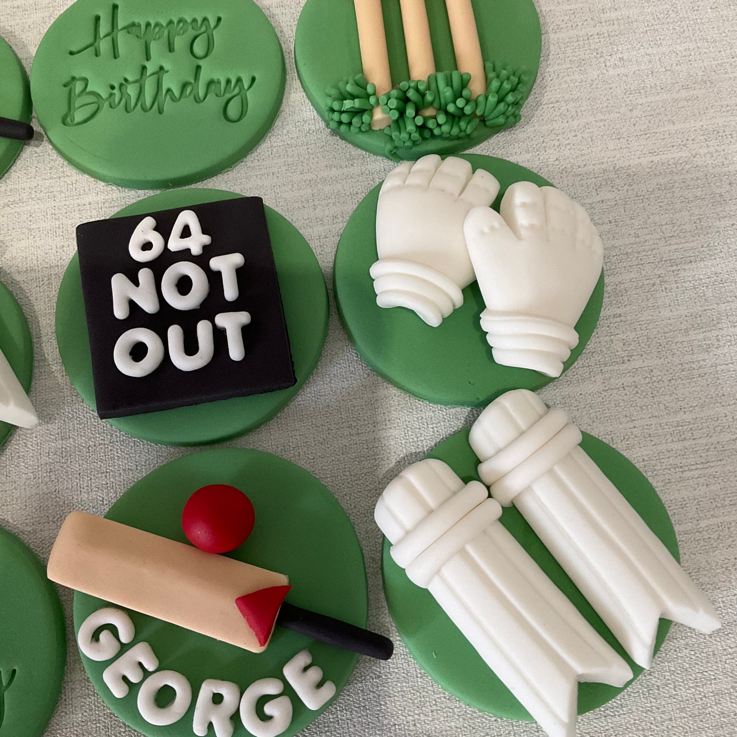 Edible cricket theme cupcake toppers